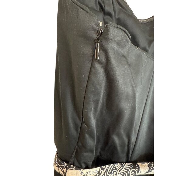 Old Navy Womens Black Strapless Plus Size Dress W/ Patterned Waist Tie Stretch S - Picture 3 of 6